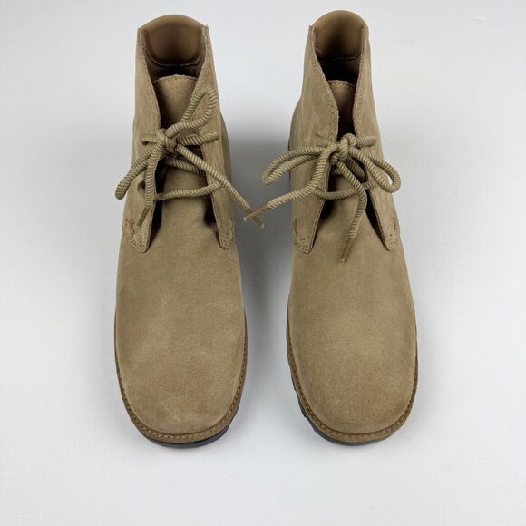 Nicole Tara Boots Women's Tan Suede Leather Round Toe Lace Up Booties Size 8.5 - Picture 2 of 12